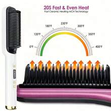 2-In-1 Hair Curler Brush With LCD Display - Quick Styling, Damage-Free, Fashionable Styling Comb, Multi-Function, Ideal Mother's Day/Birthday Gift, Hair Brush - EU C Type Plug(220-240V) - View 5