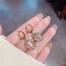 Creative Artificial Opal Tulip Flower Earrings, Ladies Elegant Earrings - 1 Pair - View 6