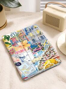 Funda protectora para iPad con patrón de collage estilo italiano compatible con iPad Air 4/5 de 10.9 pulgadas, iPad 7/8/9th de 10.2 pulgadas, con ranura para lápiz compatible con Samsung Tab S6 de 10.4 pulgadas y Tab A7 Lite de 8.7 pulgadas, estuche estilo Ins, regalo para vuelta al colegio, San Valentín, Año Nuevo