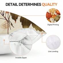 1pc Vintage Thanksgiving Pumpkin & Maple Leaf Single-Sided Print Pillow Cover - Peach Velvet Pillow Case 45*45cm