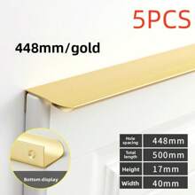 5/10 件免钻铝合金隐藏式橱柜把手 - 光滑拱形设计，哑光饰面，适用于衣柜和抽屉拉手