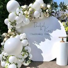 1 Romantic White Circular Arch High-Elasticity, Multi-Functional Polyester Stand Cover - Anti-Wrinkle Elastic Spandex, Durable Polyester Fiber, Suitable For Photography, Parties, Weddings, Baptions, DIY Decoration, No Power Required, Wedding Accessories; Circular Background; Smooth Texture, Wedding Decoration, Multi-Functional Festival Photography Exhibition Stand Arch Background