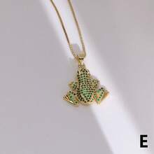 1 Stück Frosch Halskette Gold mit grünem Zirkonia Anhänger, einzigartiger Charme des Designs für den täglichen Gebrauch von Damen - Gold - Übersicht 12