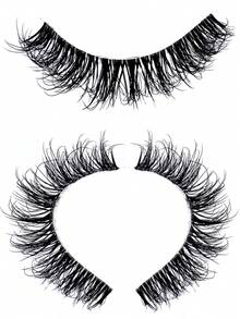 10 Pairs Russian Striped Fluffy Cat Eye Lashes, D Curl Dramatic Messy Faux Mink False Eyelashes For Makeup Strip Lashes,Lashes,Eyelashes,Fake Lashes - Natural Short Lashes - View 7