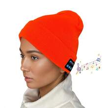 1pc Solid Color Party Acrylic Unisex Beanie Hat, Winter Wireless Bluetooth Music Hat With USB Charging For Headphones, Compatible With Smartphones Winter Warm - A - View 10
