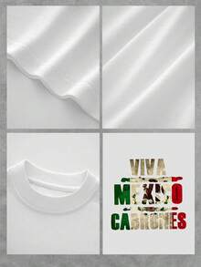 Camiseta gráfica para mujer Camiseta de manga corta informal y cómoda con un diseño de estampado único para mujeres a la moda, adecuada para uso diario y celebraciones culturales. De gran tamaño. - Blanco - Ver 4