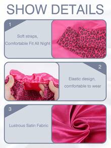 Mũ ngủ bằng lụa có thể điều chỉnh, phù hợp với tóc xoăn tự nhiên, khăn trùm đầu unisex. - Hồng - Xem 13