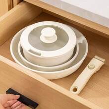 5件套可拆卸炊具套装，不粘煎锅，炖锅，可拆卸手柄，大理石涂层，高品质锅具，耐热可拆卸手柄，可用作炊具和餐具，家庭晚餐用品，派对用品 - 彩色 - 查看 1