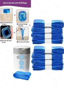 1pc/2pcs/4pcs/6pcs/8pcs Universal Diaper Pail Replacement Bags - Leak-Proof & Odor-Proof PEVA Material, Easy Tear & Durable, Suitable For Diaper Disposal, Compatible With Multiple Brands Trash Cans