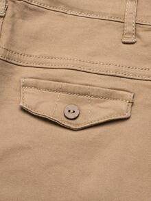 Shorts tejidos simples y versátiles para niño joven, absorbentes de sudor y transpirables - Caqui - Ver 9