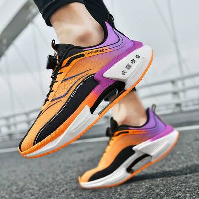 New Men's Carbon Board Sports Shoes, Outdoor Soft Sole Mesh Fabric Running Shoes, Lightweight Non-Slip Casual Tennis Shoes