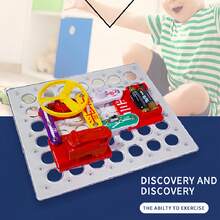 1 件儿童万圣节和圣诞节手摇供电电子积木套装，STEM 科学教育物理实验电子积木，ABS 和铜制成，PPTC 自动保险丝，可组装各种实用电路，易于学习电子知识并激发对科学知识的兴趣，提高动手能力并培养创造力（不含电池）