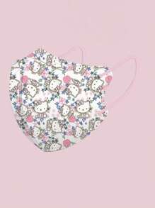 Sanrio 10 Stücke Sanrio Kawaii Kindergesichtsmasken, 4-lagiger Schutz, geeignet für Kinder von 4-12 Jahren, My Melody/KT Katze Design, einzeln verpackt