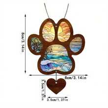 1pc 2D Flat Heartfelt Dog Memorial Suncatcher, Durable Waterproof Hanging Decor For Windows & Cars, Touching Pet Sympathy Gift To Memorialize Your Beloved Companion, Easy To Hang, Great For Pet Owners & Animal Lovers