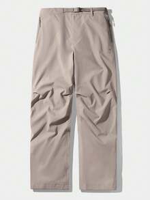 CAMEL CROWN Men's Outdoor Trousers Windproof And Waterproof Drawstring Pants Plus Fleece Warm Hiking Autumn And Winter - Desert Gray - View 1