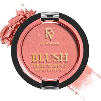 哑光腮红，质地细腻，持久不褪色，显色度高，轻盈耐用，玫瑰烘焙单色腮红，适合生日、节日、夏季、秋季、Y2K 时尚、女性品牌化妆品、化妆、派对、海滩、旅行、露营、户外、学校、校园旅行、节日、装饰、礼物、玫瑰女孩、角色扮演、最佳色彩魅力氛围