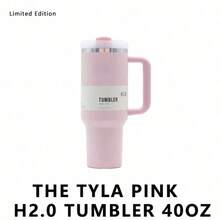 1pc 40oz TumblerWith Handle And Straw, TumblerWith Lid And Straw, InsulatedStainless Steel Travel Mug,100%Leak-Proof, Keeps Cold For 34 HoursOr Hot For 10 Hours, Valentine's DavGifts - Hồng - Xem 3