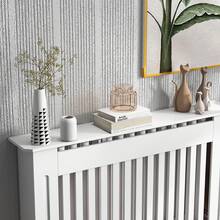 HOMCOM Slatted Radiator Cover Painted Cabinet MDF Lined Grill In White (112L X 19W X 81H Cm) - White - View 8