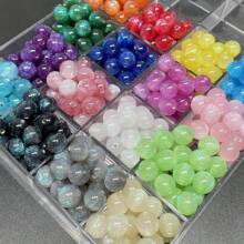 50pcs Dreamy Spring And Summer Starry Sky Fine Glitter Resin Round Beads Scattered Beads Handmade DIY Beaded Bracelet Materials