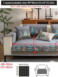 1 件通用圣诞沙发垫，现代简约防尘防滑沙发座套垫，可水洗，保暖，不褪色，宠物友好，适用于卧室、办公室、客厅、L 形和 1/2/3/4 座沙发 - 淺灰色 - 查看 13