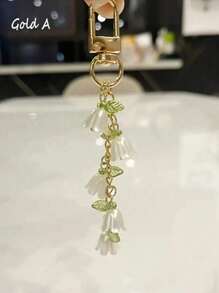 1件兰花仿珍珠钥匙扣流苏吊饰钥匙扣、钥匙扣配件、包包吊饰、汽车钥匙扣、耳塞盒装饰，女士礼物。可爱珍珠兰花钥匙扣、创意流苏钥匙扣、背包吊坠、包包装饰、生日/派对礼物 - 彩色 - 查看 14