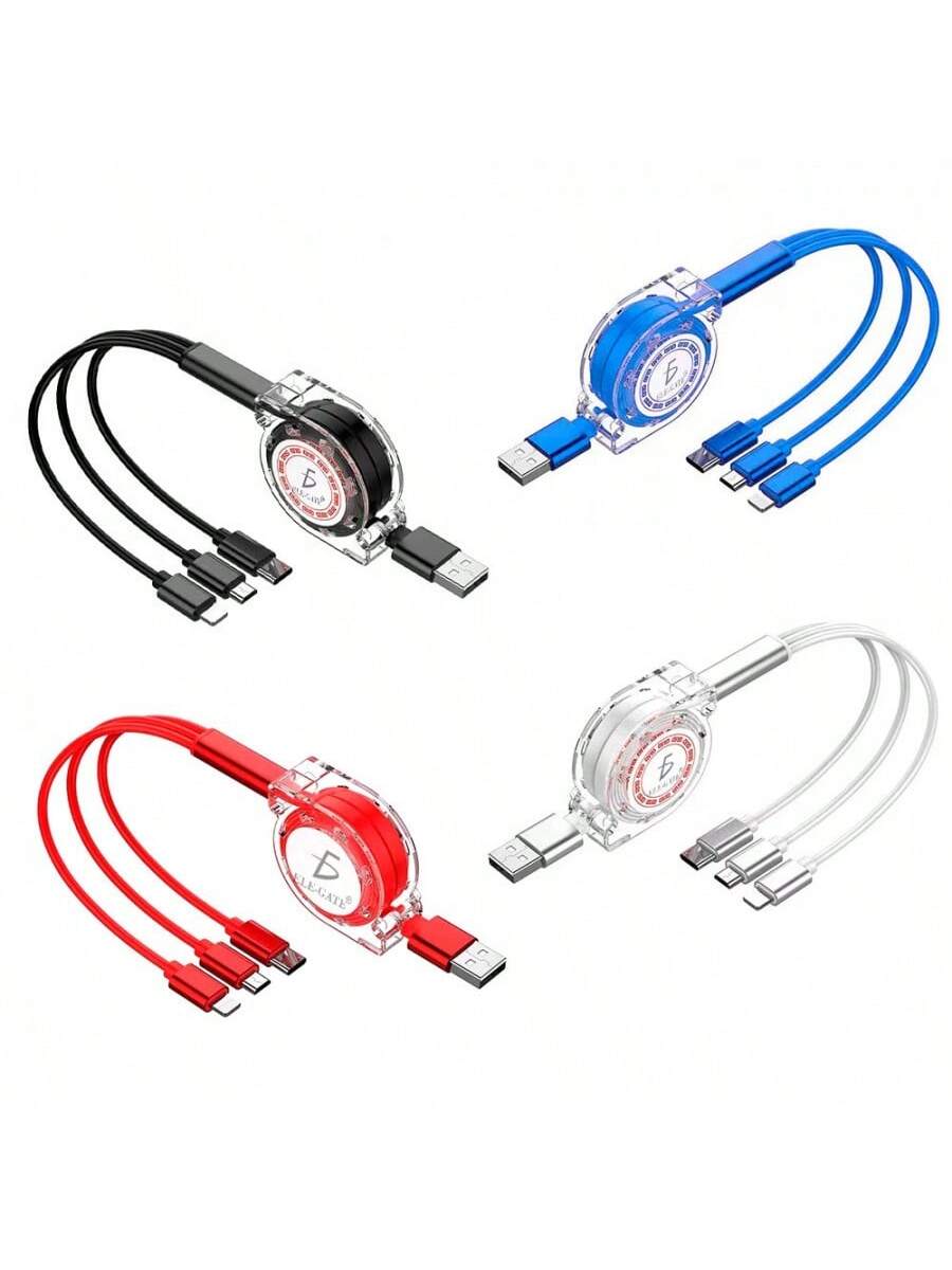 Cable retráctil 3 en 1 con conector Lightning