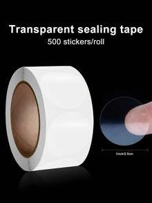 500pcs/Roll DIY Gift Packaging Transparent Sealing Stickers, Gift Box Packaging Self-Adhesive Sticker Sealing Round Labels, Suitable For Any Small Handmade Projects, Christmas Gift Packaging Stickers, Box Sealing Stickers, Sealing Stickers, Commercial Goods Packaging Sealing Stickers
