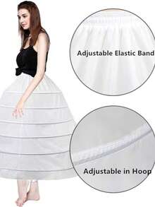 Cheap 6 Hoop Crinoline White Long Wedding Petticoat Ball Gown Dress Underskirt Skirt Half Slips Wedding Accessories