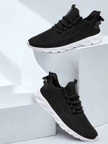 Men's Fashionable Walking Shoes Lightweight Sports Shoes Casual Exercise Shoes Running Shoes Tennis Athletic Sneakers Black_White