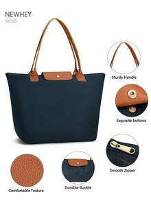 NEWHEY 女士单肩托特包，尼龙手提包，可折叠周末流浪包 - 彩色 - 查看 9