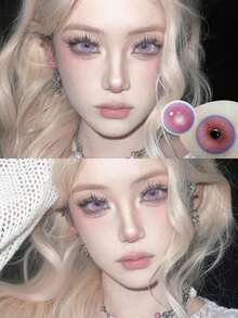 Lalens甜美粉色美瞳，半年抛型，适合深棕色眼睛；Lalens自然蓝色美瞳，半年抛型，适合浅棕色眼睛；Lalens灰色美瞳（6个月抛型），日抛型2片装，柔软材质，适合万圣节角色扮演 - 半年拋 - 查看 3