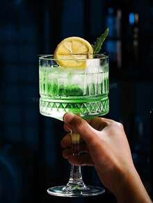 土耳其帕夏雕刻玻璃杯，钻石切割条纹工艺，高脚杯，香槟杯，冷饮杯，果汁杯，适合日常使用，厨房，餐厅，家庭聚会，派对，餐厅，适合作为礼物，节日礼物，生日礼物 - 無色 - 查看 8