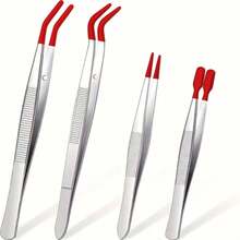 Tweezers With Rubber Tips Tweezers Rubber PVC Silicone Coated Non Marring Flat Tip Bent Tip Tweezers Tipped Tweezers - Multicolor - View 1