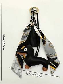 1 sztuka uroczego breloczka ze skóry ekologicznej z jamnikiem i różowym chwostem z szalika – modne dodatki do torebek, smycze do telefonów i akcesoria do portfeli DIY, biżuteria damska na klucze | Darmowa wysyłka uroczego wisiorka z jamnikiem | Złote akcesoria, samodzielne wykonanie portfela