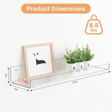 Euuztu 6 Pack Acrylic Shelves Wall Storage, 15 X 4" Floating Bookshelves Kids, Display Shelf Organizer Bathroom, Bedroom, Living Room, Kitchen, Room Decor, - 6 - 查看 2