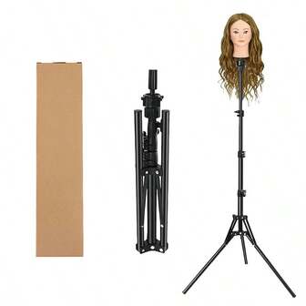 Hopfällbart skyltdockstativ, uppgraderbart justerbart perukstativ, metallskyltdockstativ för kosmetologifrisörutbildning