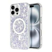 Transparent Sparkly Case Compatible With IPhone Series Clear Case, Hard Back Cover Soft Bumper, Shockproof Slim Bling Clear Case Compatible With IPhone Series,Compatible With IPhone 15Plus/15Pro Max/16Plus/16Pro Max Series,Back-To-School Supplies,Hallows' Day Christmas Gifts,Suitable For Women, Gifts For Family, Friends, Lovers