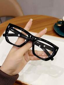 1 Stück Vintage schwarze dekorative Nicht-Rezept-Brille für Damen, geeignet für tägliche Outfit-Kombinationen, Büro, Lesen, Lässig