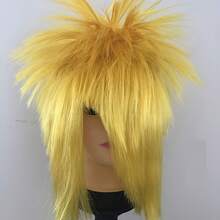 1pc Unisex Adult Party Wig - Straight Hair, 100% Density, Closed Network Cap, Vibrant Color Explosion Design For Performance And Cosplay - Multicolor - View 5