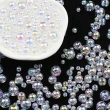 4-16mm ABS 材质透明圆珠、彩虹涂层、闪光圆珠、裂纹亚克力隔珠、星形珠、UV 珠，适用于 DIY 珠宝制作、项链、手链、钢笔、钥匙扣