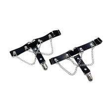 Women's Leg Garter, Punk Rivet PU Leather Sock Suspender, Leg Decor Garter Belt - Multicolor - View 1