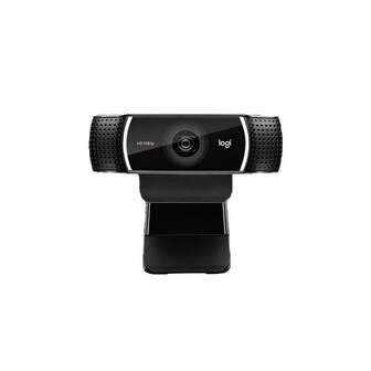 Logitech كاميرا C922 PRO مع تصحيح الضوء، ميكروفونات مزدوجة، صوت ستيريو، كاميرا عالية الدقة 1080 بكسل، ضبط تلقائي للصورة عالية الدقة، مناسبة للمؤتمرات المباشرة والفصول الدراسية عبر الإنترنت، لون أسود