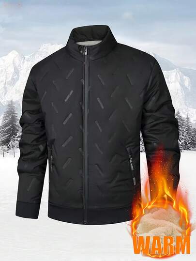 Men's Casual Fashionable Jacket, Outdoor Fleece Lined Thick Coat, Autumn/Winter