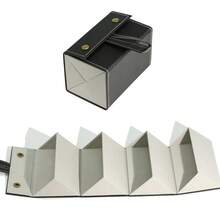 Leather Multi-Compartment Sunglasses Case, Minimalist Eyeglasses Storage Box, Portable Large Capacity Foldable Glasses Case - Black - View 7