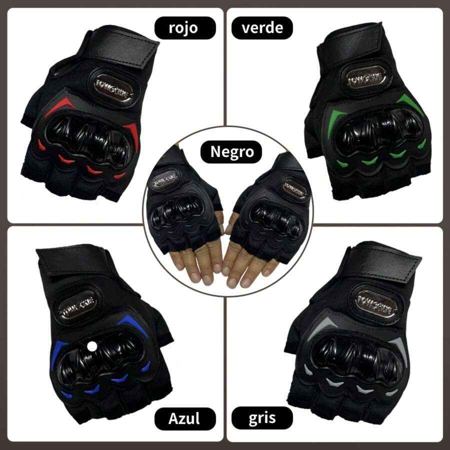 1 Par Los guantes sin dedos y de medio dedo para hombre son ideales para ciclismo, senderismo y deportes al aire libre. Son elegantes y exquisitos, lo que hará que tus viajes sean aún más perfectos. - Negro - Ver 1