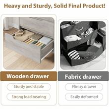 mteryoing Home 6 Dresser For Bedroom, 47.2" Wide Dresser, Freestanding Vertical Drawer Cabinet With Storage, Wooden Closet Storage Chest For Living Room, Hallway, Entryway - Xám - Xem 7