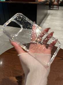 优质极简闪光透明手机壳适用于 17 Pro Max/17 Pro/17 Air/17/16 Pro Max/16/16 Pro/16 Plus/15/15 Pro Max/15 Plus 15 Pro/14 Pro Max/14 Pro/14/13 Pro Max/13/13 Pro/13 Pro Max/12/12 Pro Max/12 Pro/11/11 Pro Max/11 Pro，软壳，女款 - 無色 - 查看 5