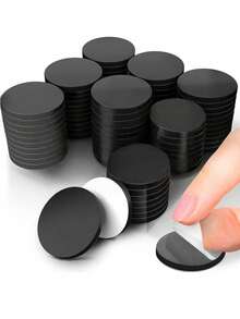Round Refrigerator Magnets, Strong Self-Adhesive Magnetic Stickers For Whiteboard, Blackboard - Black - View 2