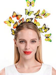 1pc Butterfly Fascinator Hat Monarch Butterfly Headband Crown Tea Party Garden Party Butterfly Themed Parties Costume Headpiece - A - View 6