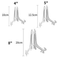 5pc Decorative Plate Holder Display Stand Easel Picture Frame Pedestal Ornament - Clear - View 2